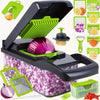 16-Piece Multi-Function Kitchen Set: Vegetable & Fruit Chopper, Manual Food Grater, Onion & Potato Shredder | Space-Saving Design, Dishwasher, Easy Prep For Meals | Kitchen + Travel Accessories, Cocina Decor