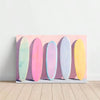 1pc Solid Wood Frame Girly Pastel Surfboards Painting, Pink Beach House Theme Canvas Posters & Prints, Large Canvas Wall Art, 2D Flat, Easy Hang Tabletop Or Wall Display, For Halloween, ChristmasGifts, Bedroom, Living Room, Decoration Ready To Hang